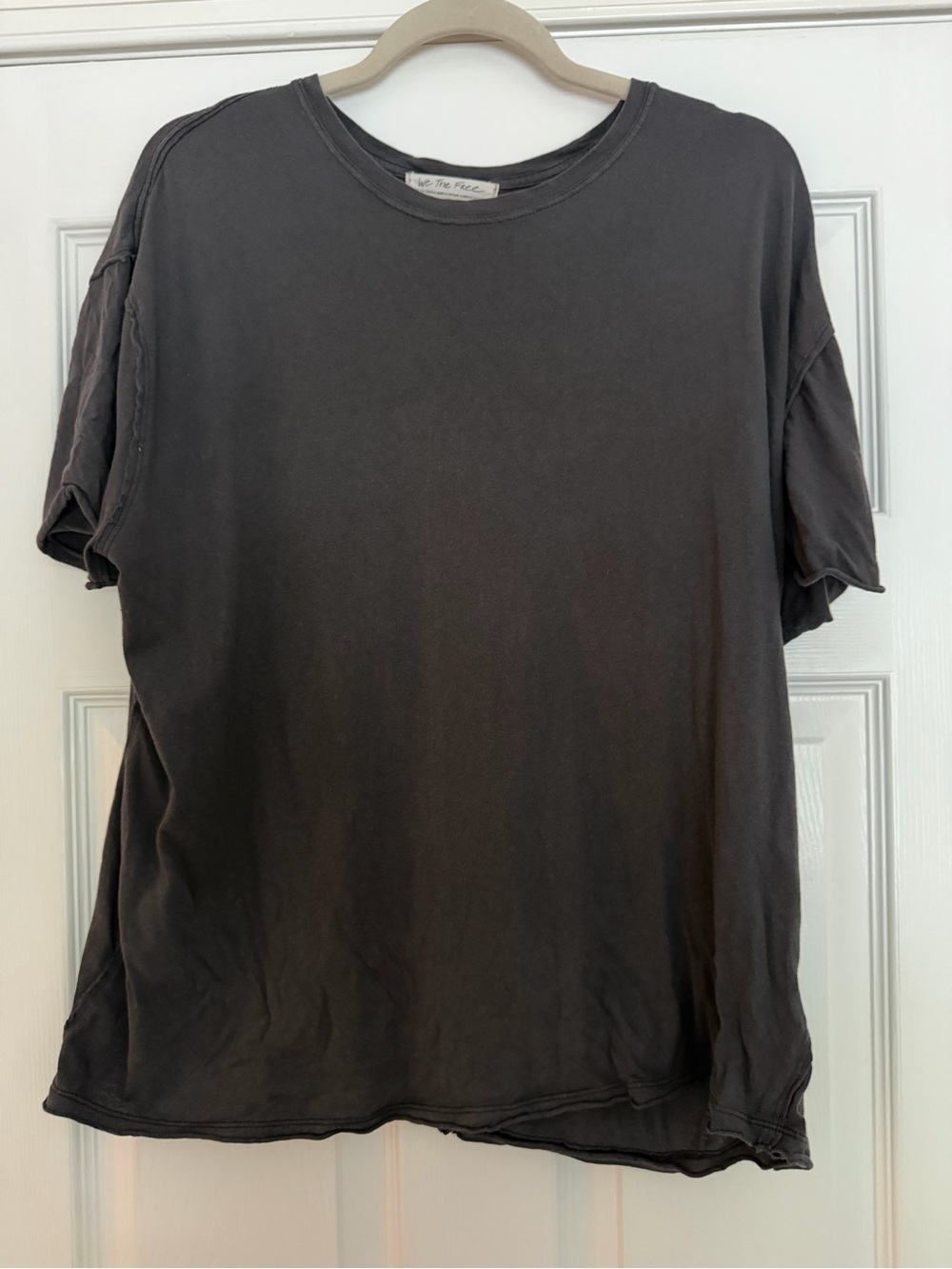 We The Free Washed Short Sleeve Crew Tee in Charcoal Gray
